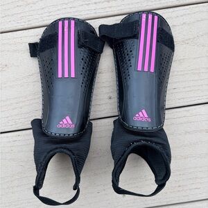 Adidas Girls Black and Pink Shin Guards